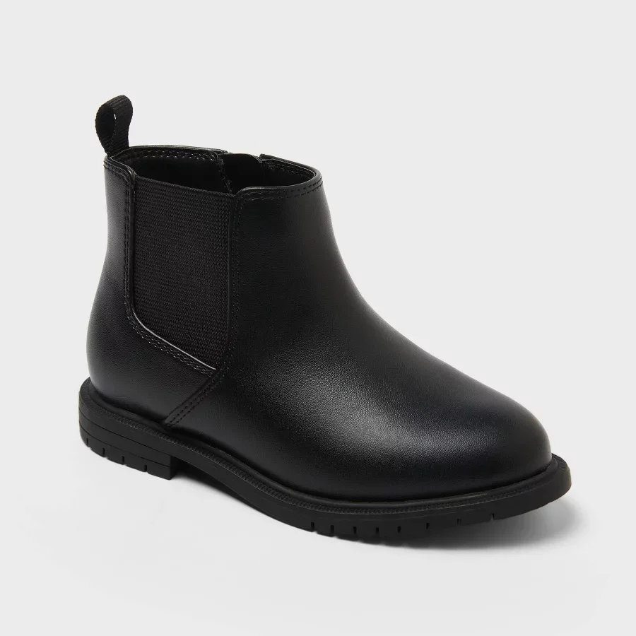 Toddler Tanner cognac brown chelsea ankle boots on a white background