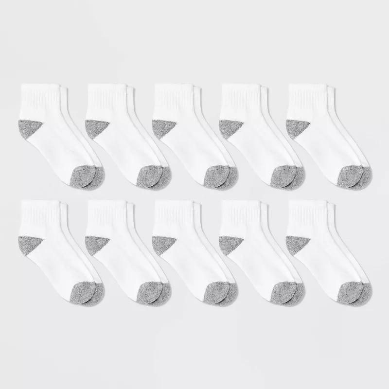 Cat & Jack Boys' 10-Pack Ankle Athletic Socks
