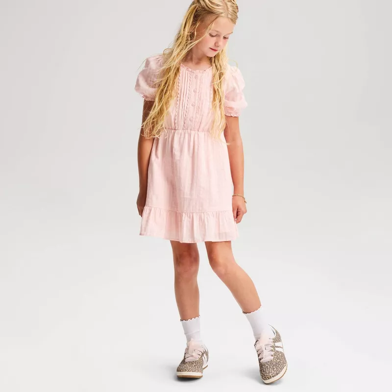 Cat & Jack Girls' Eyelet Embroidery Maxi Dress