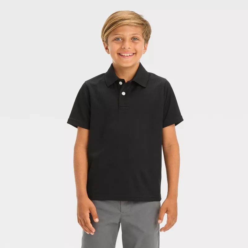 Cat & Jack Boys' Short Sleeve Performance Uniform Polo Shirt